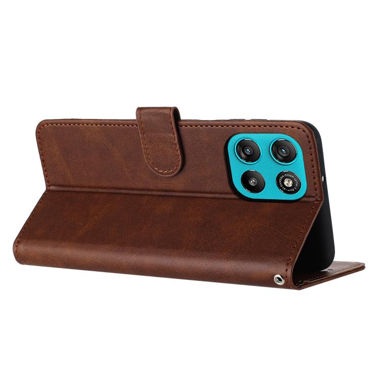 For Motorola Moto G67 Power / G57 Power Solid Calf Texture Flip Leather Phone Case