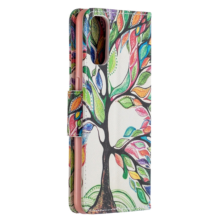 For OPPO Reno4 5G Colored Drawing Pattern Horizontal Flip Leather Case with Holder & Card Slots & Wallet