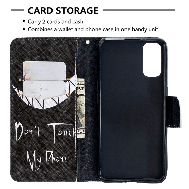 For OPPO Reno4 5G Colored Drawing Pattern Horizontal Flip Leather Case with Holder & Card Slots & Wallet