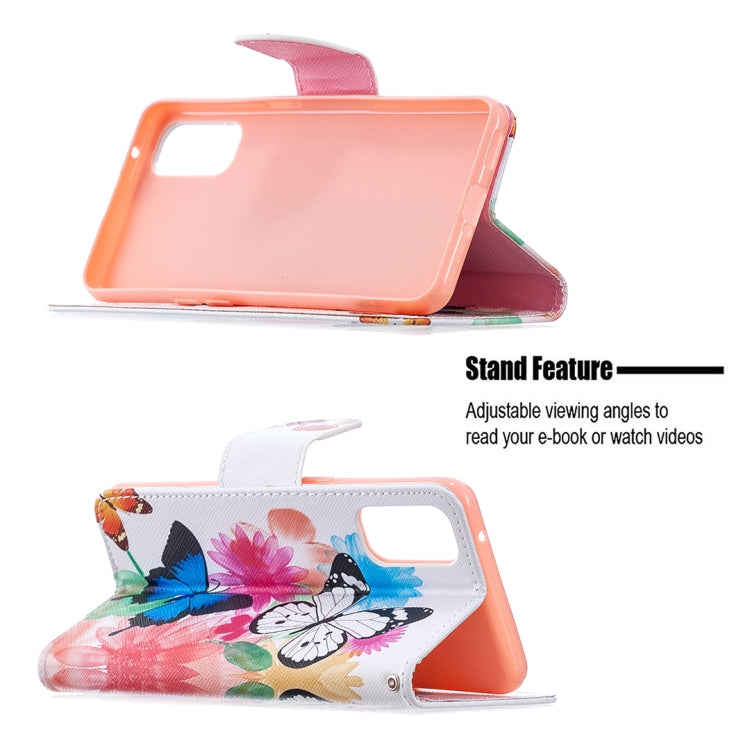 For OPPO Reno4 5G Colored Drawing Pattern Horizontal Flip Leather Case with Holder & Card Slots & Wallet