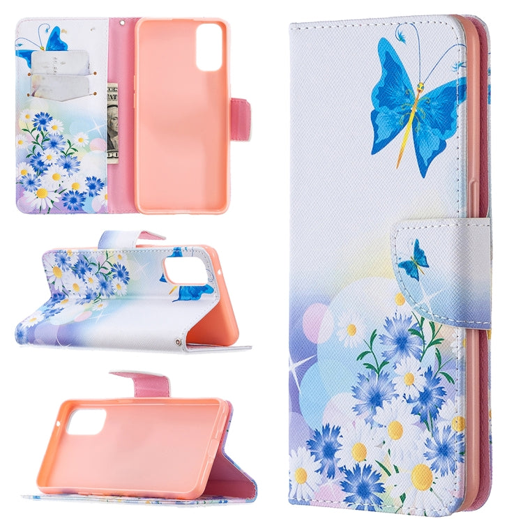 For OPPO Reno4 5G Colored Drawing Pattern Horizontal Flip Leather Case with Holder & Card Slots & Wallet