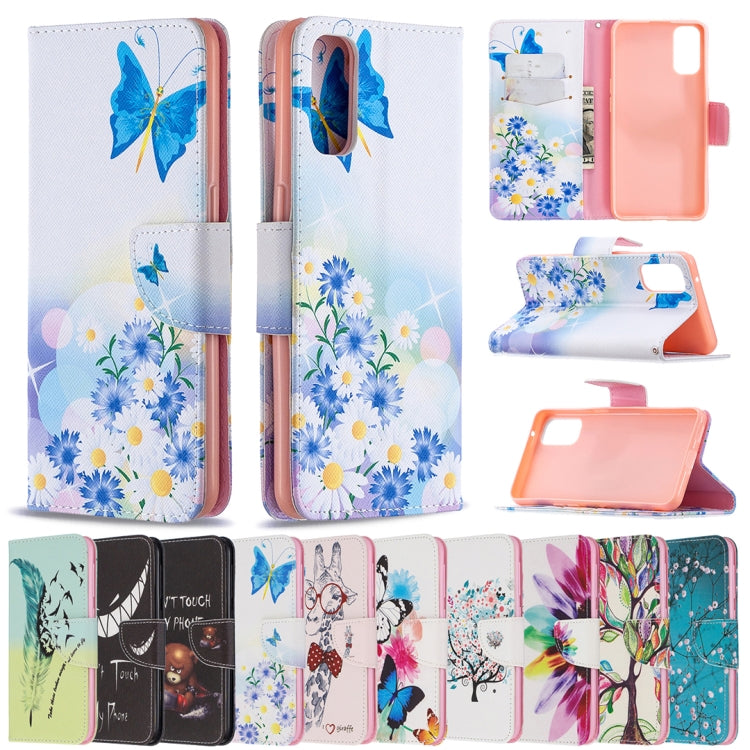 For OPPO Reno4 5G Colored Drawing Pattern Horizontal Flip Leather Case with Holder & Card Slots & Wallet