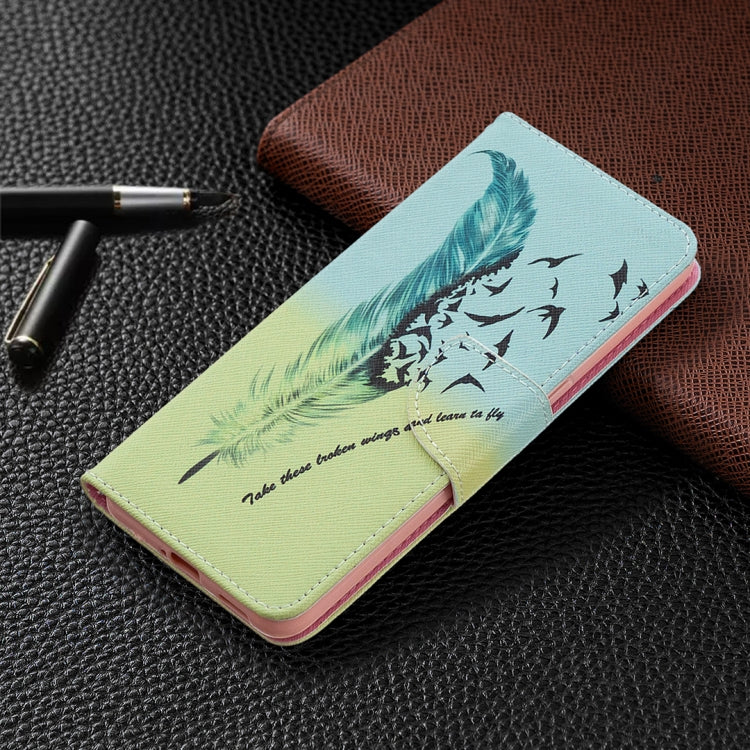 For OPPO Reno4 5G Colored Drawing Pattern Horizontal Flip Leather Case with Holder & Card Slots & Wallet