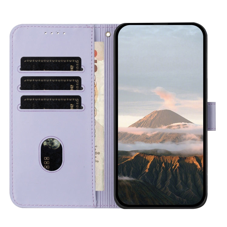 For OPPO A54 4G Triangle Pattern Buckle Clasp Leather Phone Case