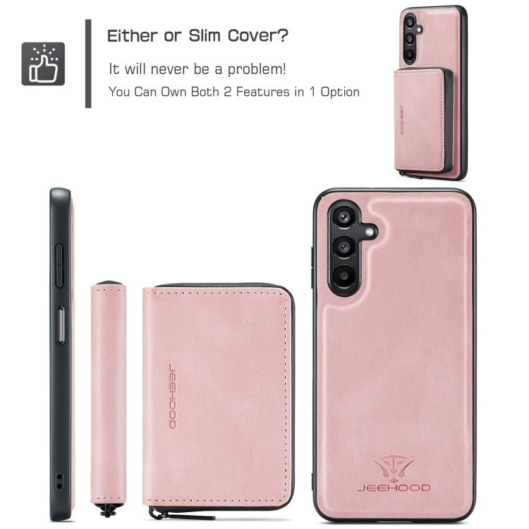 For Samsung Galaxy A16 5G JEEHOOD J02 Magnetic Zipper Horizontal Flip Leather Phone Case