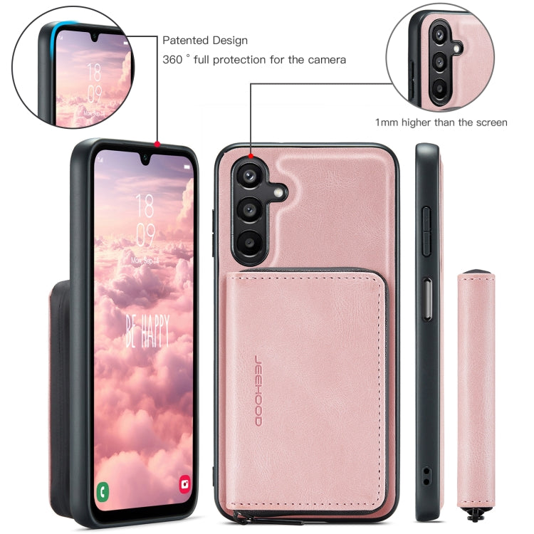 For Samsung Galaxy A16 5G JEEHOOD J02 Magnetic Zipper Horizontal Flip Leather Phone Case