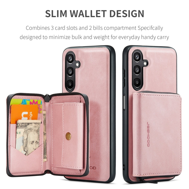 For Samsung Galaxy A16 5G JEEHOOD J02 Magnetic Zipper Horizontal Flip Leather Phone Case