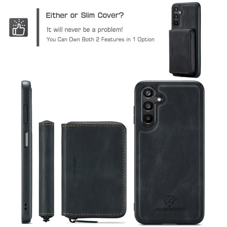 For Samsung Galaxy A16 5G JEEHOOD J02 Magnetic Zipper Horizontal Flip Leather Phone Case