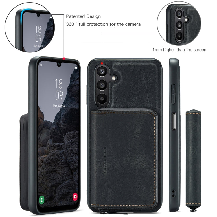 For Samsung Galaxy A16 5G JEEHOOD J02 Magnetic Zipper Horizontal Flip Leather Phone Case