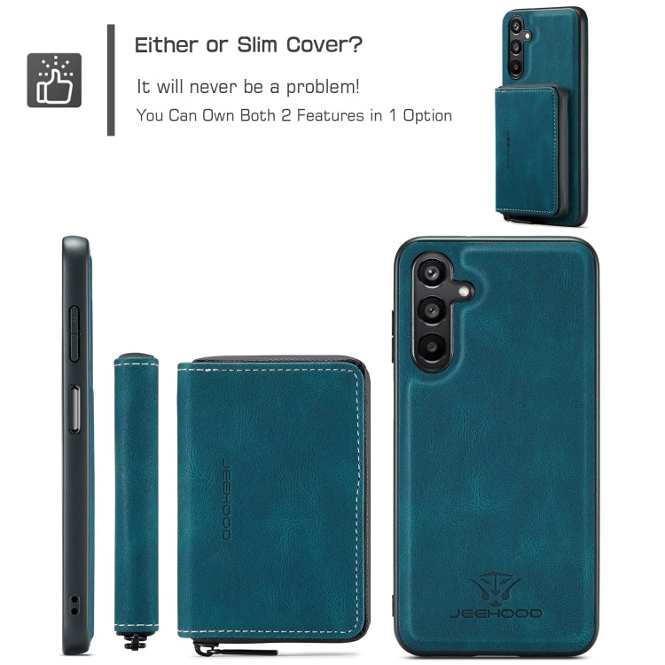 For Samsung Galaxy A16 5G JEEHOOD J02 Magnetic Zipper Horizontal Flip Leather Phone Case