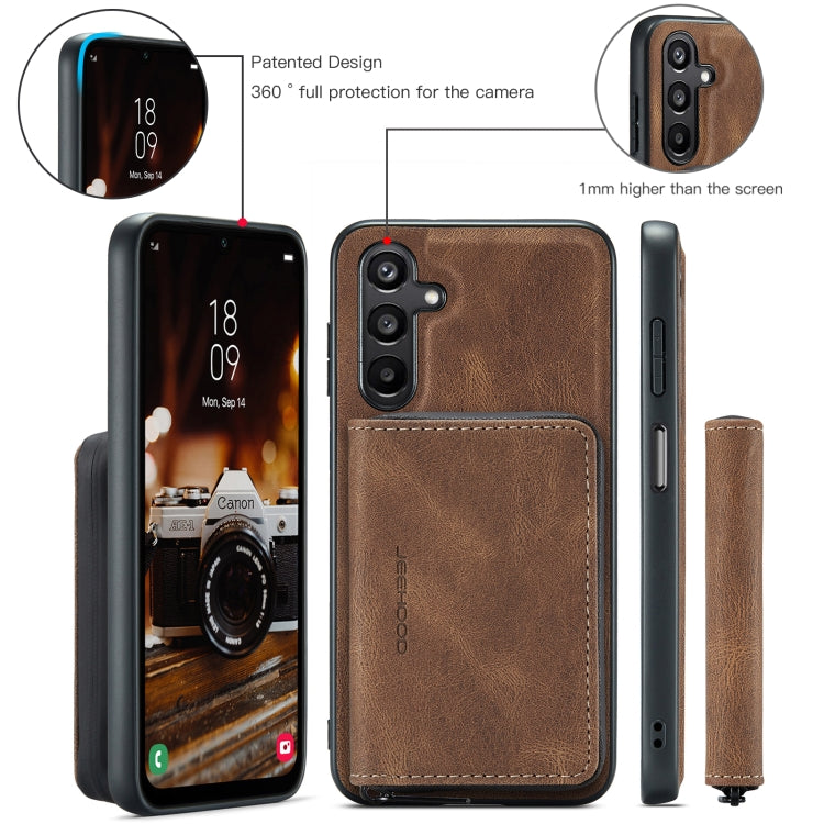 For Samsung Galaxy A16 5G JEEHOOD J02 Magnetic Zipper Horizontal Flip Leather Phone Case