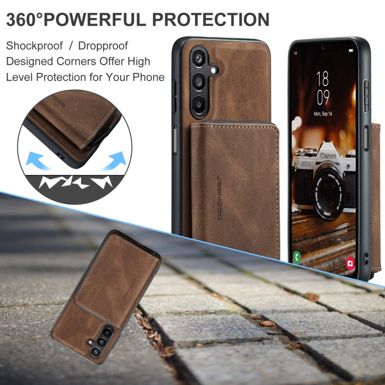 For Samsung Galaxy A16 5G JEEHOOD J02 Magnetic Zipper Horizontal Flip Leather Phone Case