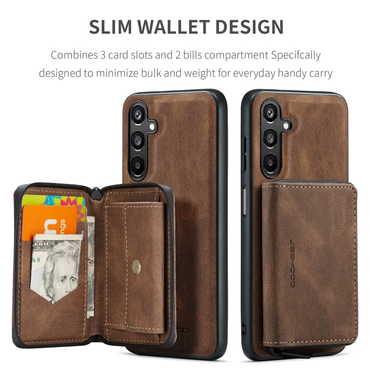 For Samsung Galaxy A16 5G JEEHOOD J02 Magnetic Zipper Horizontal Flip Leather Phone Case