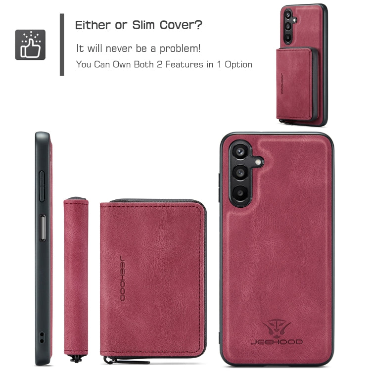 For Samsung Galaxy A16 5G JEEHOOD J02 Magnetic Zipper Horizontal Flip Leather Phone Case