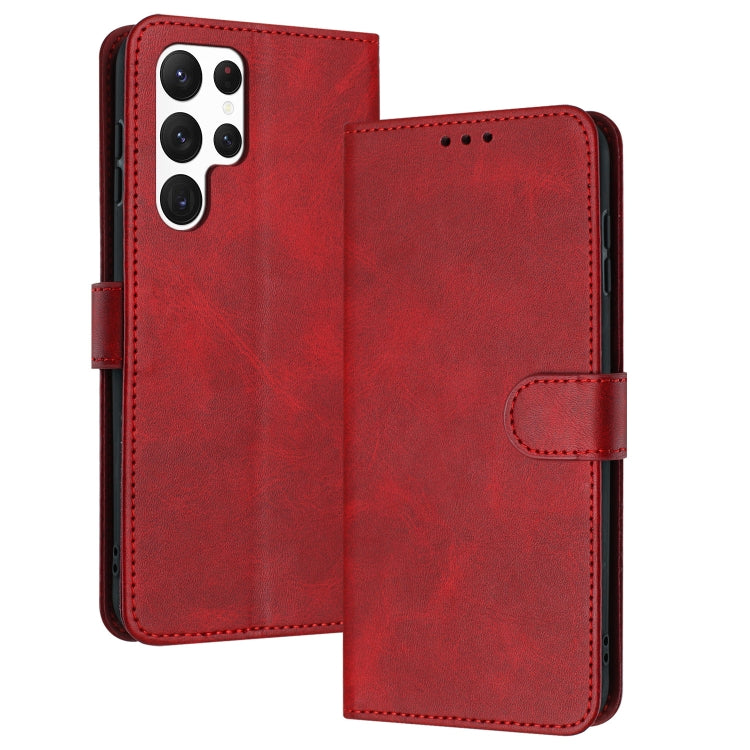 For Samsung Galaxy S25 Ultra 5G Solid Calf Texture Flip Leather Phone Case