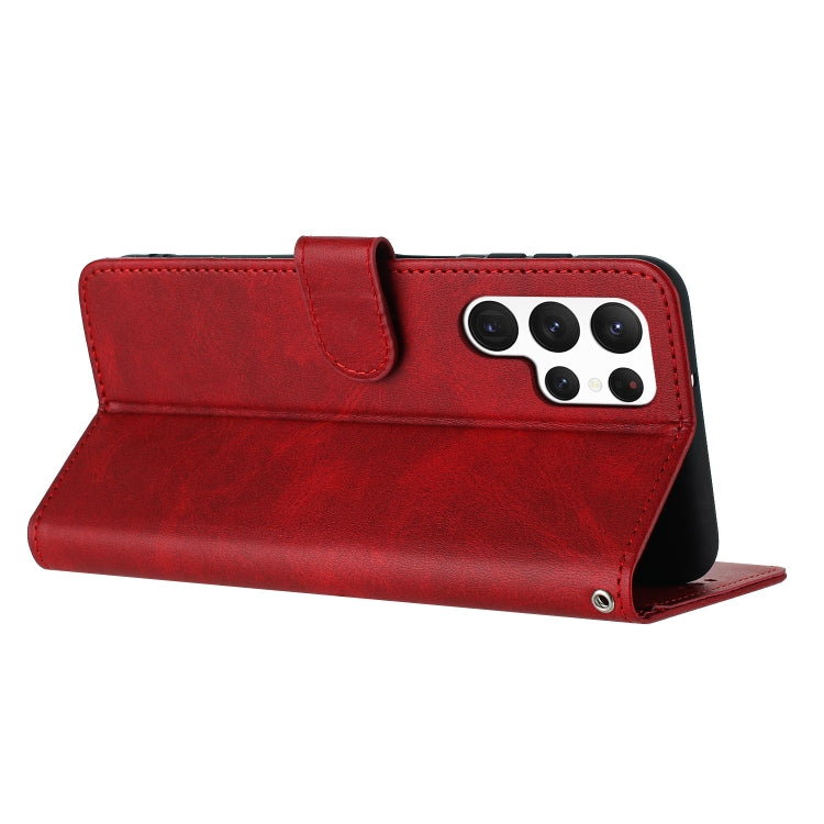 For Samsung Galaxy S25 Ultra 5G Solid Calf Texture Flip Leather Phone Case