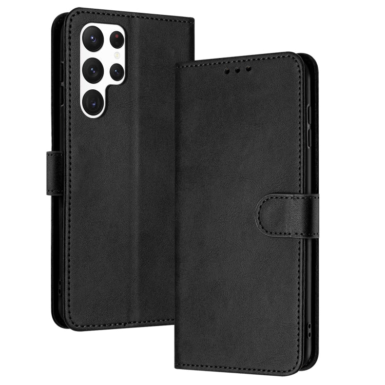 For Samsung Galaxy S25 Ultra 5G Solid Calf Texture Flip Leather Phone Case