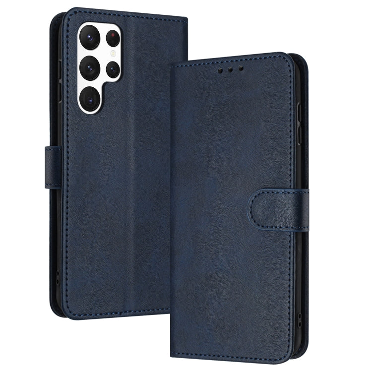 For Samsung Galaxy S25 Ultra 5G Solid Calf Texture Flip Leather Phone Case