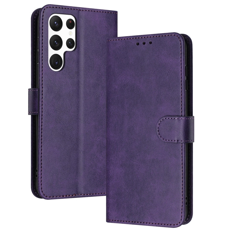 For Samsung Galaxy S25 Ultra 5G Solid Calf Texture Flip Leather Phone Case