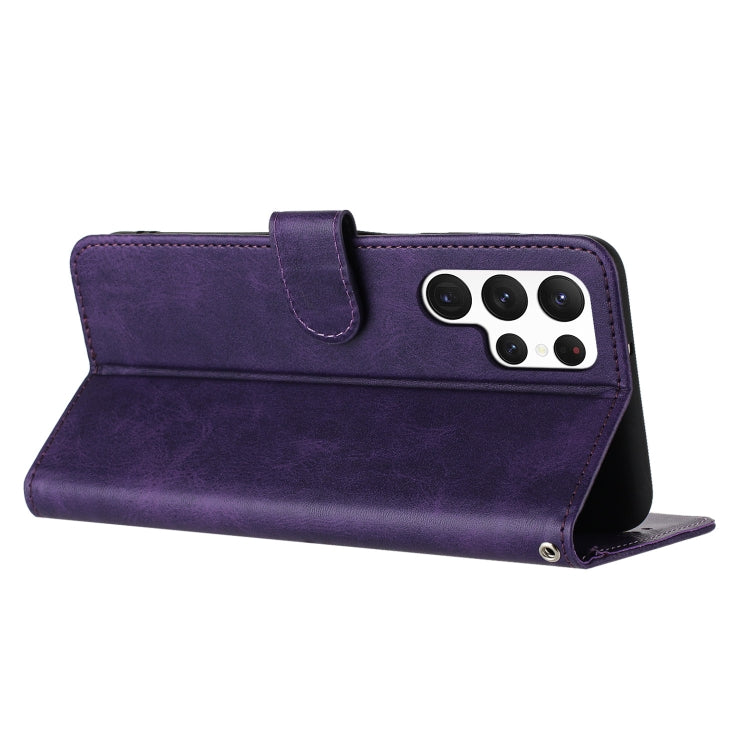 For Samsung Galaxy S25 Ultra 5G Solid Calf Texture Flip Leather Phone Case