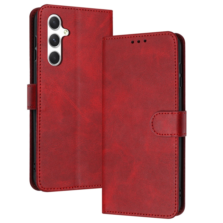 For Samsung Galaxy S25 / S24 5G Solid Calf Texture Flip Leather Phone Case