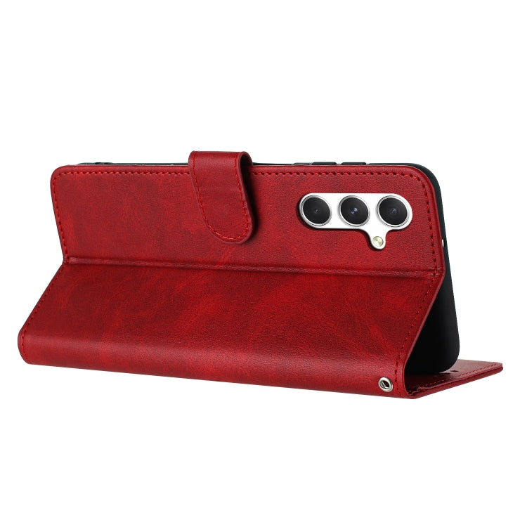 For Samsung Galaxy S25 / S24 5G Solid Calf Texture Flip Leather Phone Case