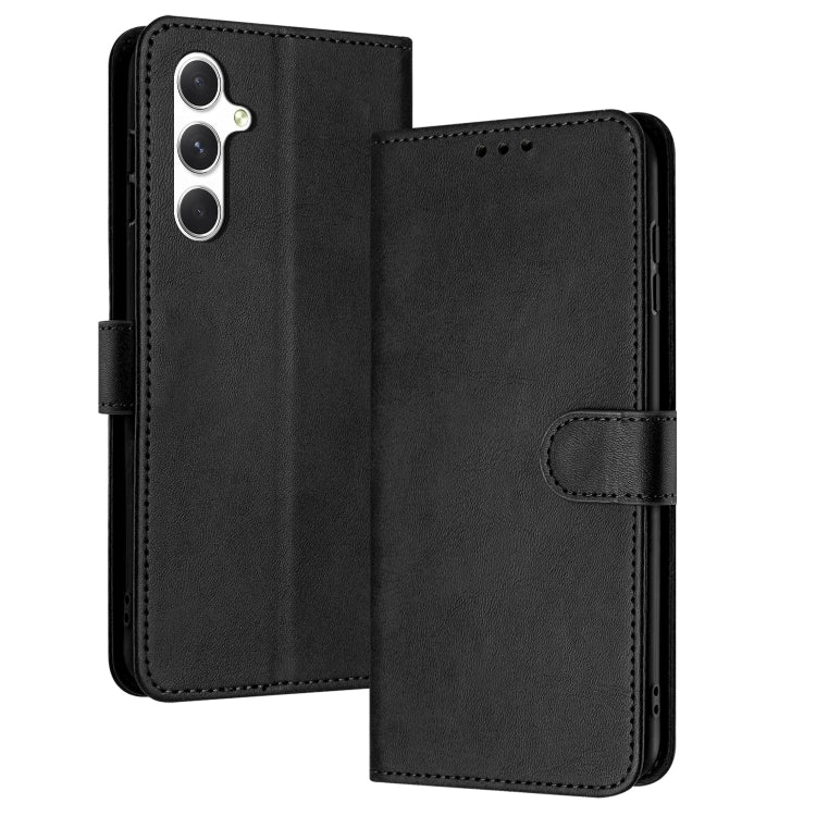 For Samsung Galaxy S25 / S24 5G Solid Calf Texture Flip Leather Phone Case