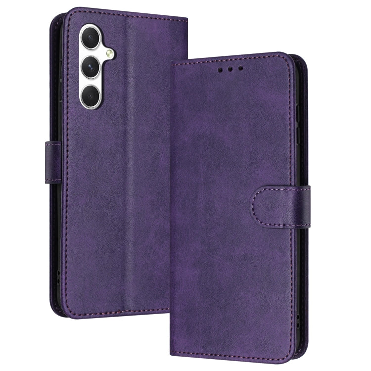 For Samsung Galaxy S25 / S24 5G Solid Calf Texture Flip Leather Phone Case