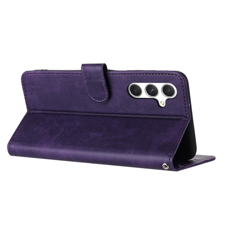 For Samsung Galaxy S25 / S24 5G Solid Calf Texture Flip Leather Phone Case