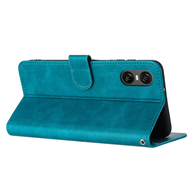 For Sony Xperia 5 VI Solid Calf Texture Flip Leather Phone Case