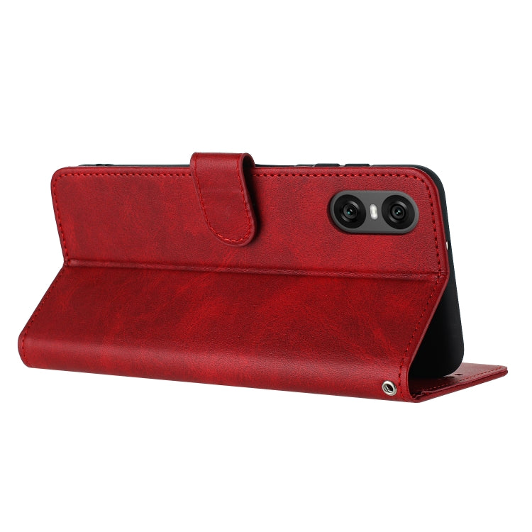 For Sony Xperia 5 VI Solid Calf Texture Flip Leather Phone Case