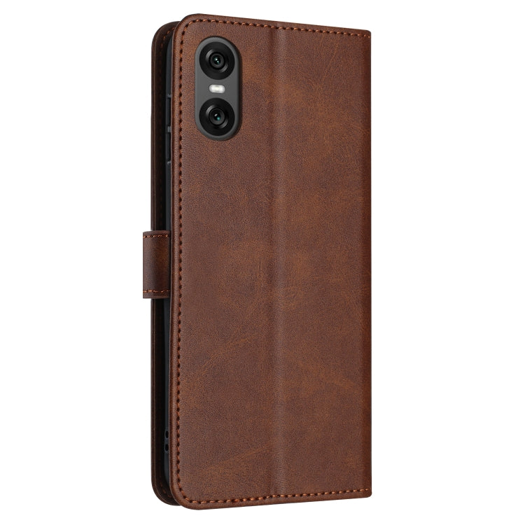 For Sony Xperia 5 VI Solid Calf Texture Flip Leather Phone Case