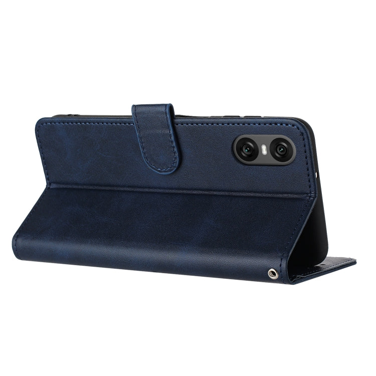 For Sony Xperia 5 VI Solid Calf Texture Flip Leather Phone Case