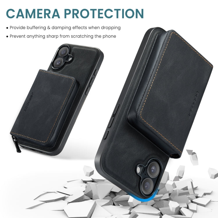 For iPhone 16 JEEHOOD J02 Magnetic Zipper Horizontal Flip Leather Phone Case