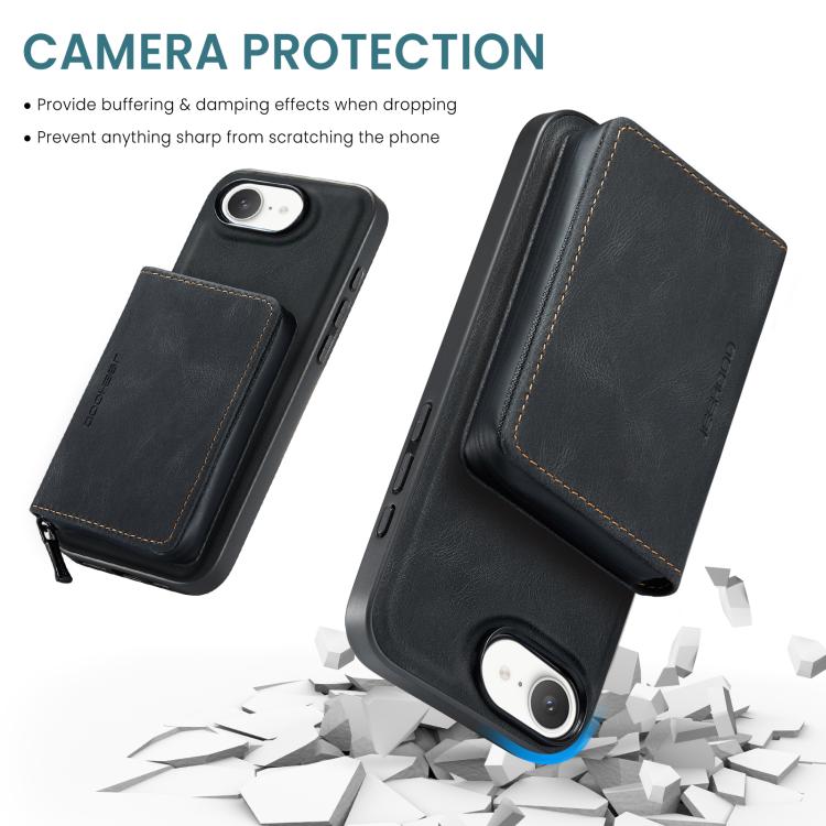 For iPhone 17e / 16e JEEHOOD J02 Magnetic Zipper Horizontal Flip Leather Phone Case
