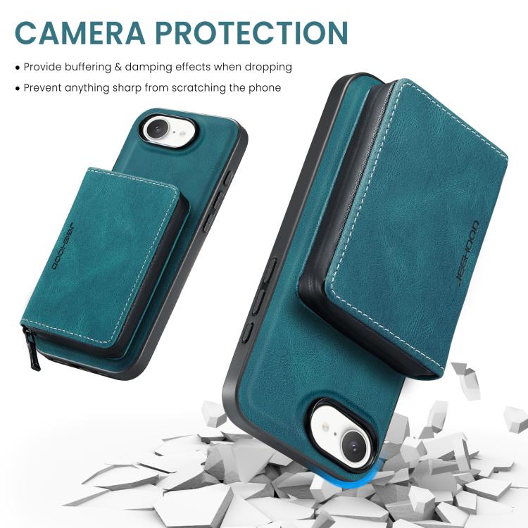 For iPhone 17e / 16e JEEHOOD J02 Magnetic Zipper Horizontal Flip Leather Phone Case