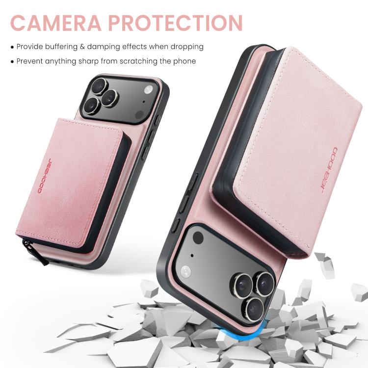 For iPhone 17 Pro Max JEEHOOD J02 Magnetic Zipper Horizontal Flip Leather Phone Case