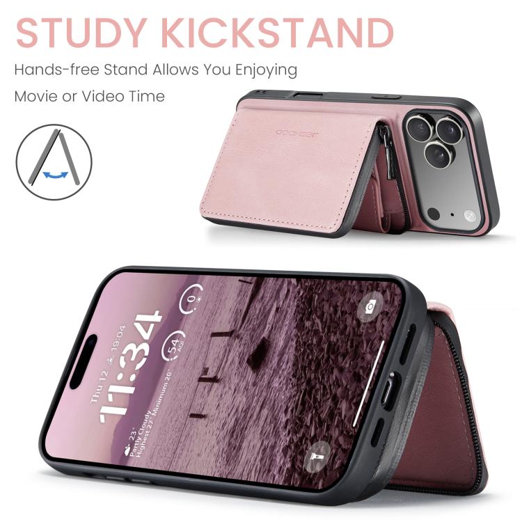 For iPhone 17 Pro Max JEEHOOD J02 Magnetic Zipper Horizontal Flip Leather Phone Case