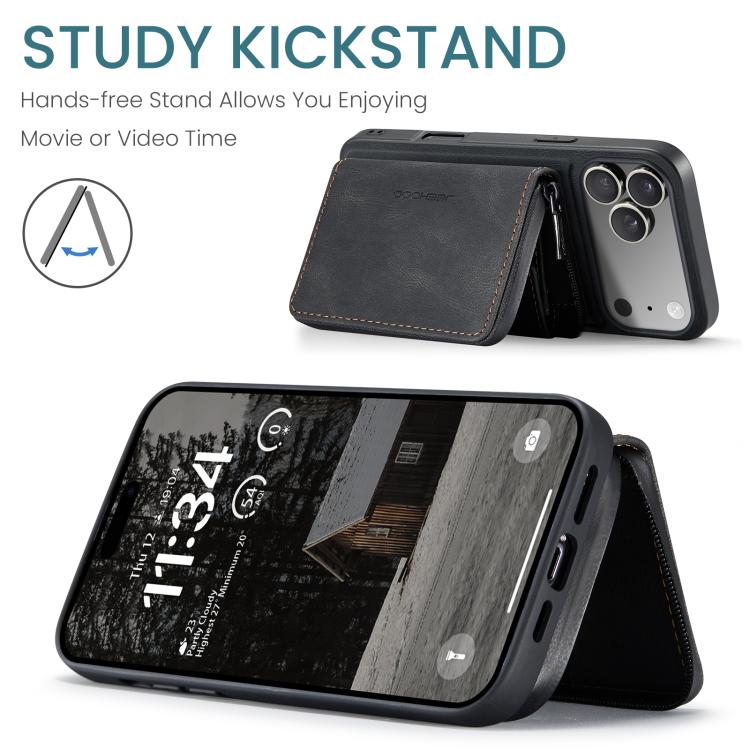 For iPhone 17 Pro Max JEEHOOD J02 Magnetic Zipper Horizontal Flip Leather Phone Case