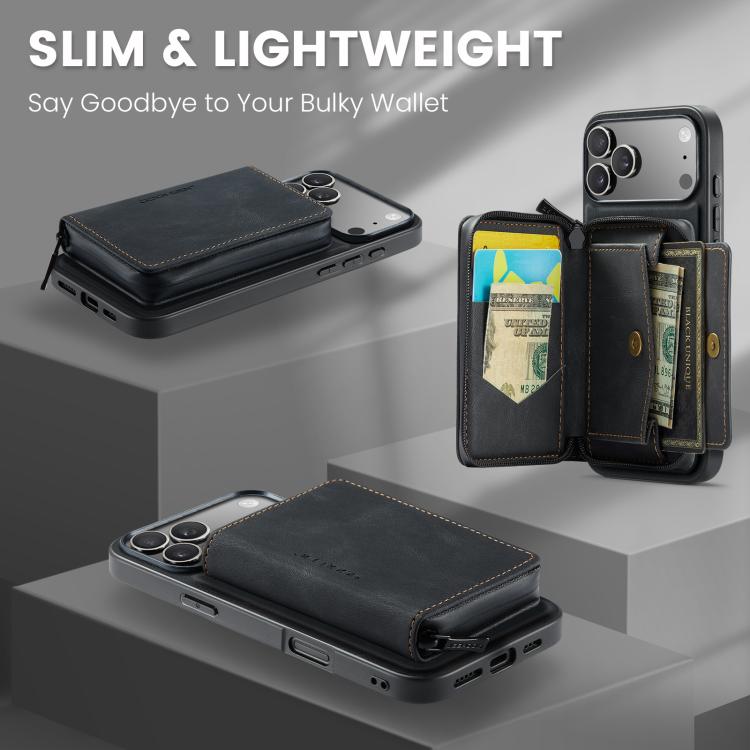 For iPhone 17 Pro Max JEEHOOD J02 Magnetic Zipper Horizontal Flip Leather Phone Case