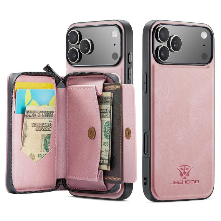 For iPhone 17 Pro JEEHOOD J02 Magnetic Zipper Horizontal Flip Leather Phone Case