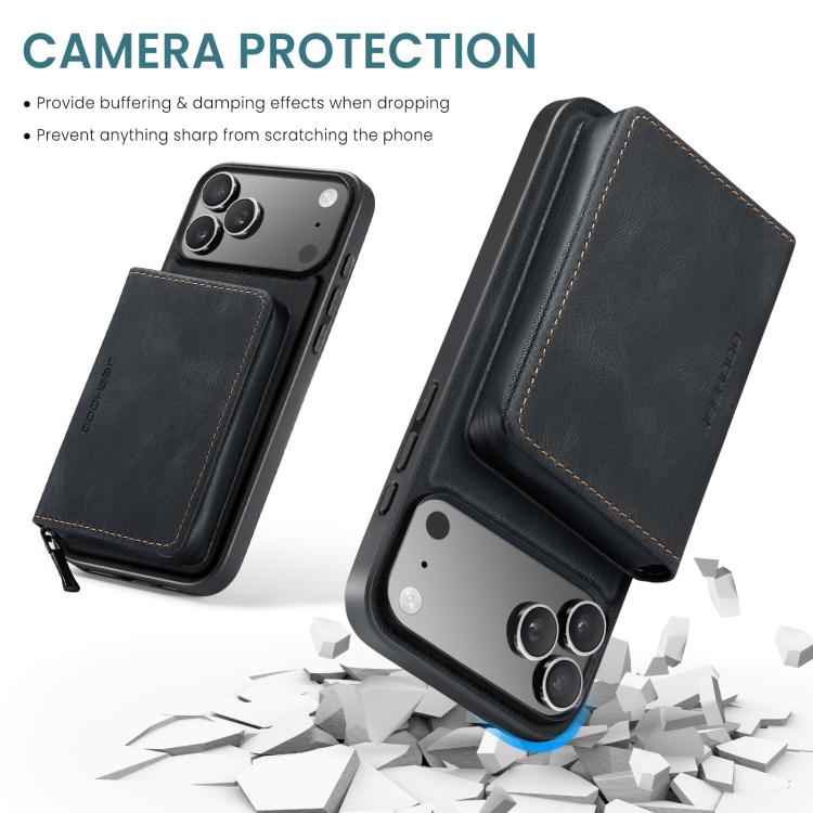 For iPhone 17 Pro JEEHOOD J02 Magnetic Zipper Horizontal Flip Leather Phone Case