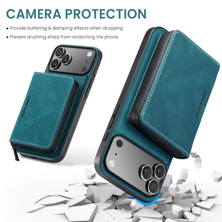 For iPhone 17 Pro JEEHOOD J02 Magnetic Zipper Horizontal Flip Leather Phone Case