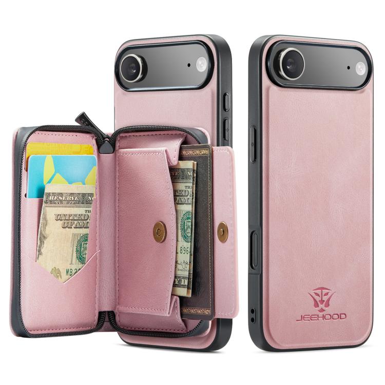 For iPhone Air JEEHOOD J02 Magnetic Zipper Horizontal Flip Leather Phone Case