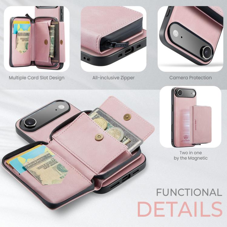 For iPhone Air JEEHOOD J02 Magnetic Zipper Horizontal Flip Leather Phone Case