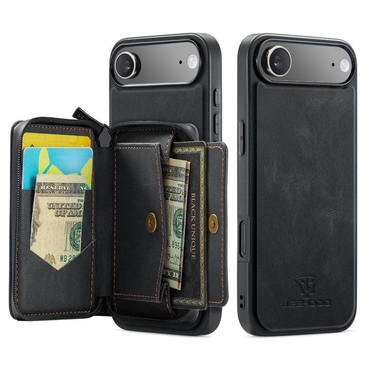 For iPhone Air JEEHOOD J02 Magnetic Zipper Horizontal Flip Leather Phone Case