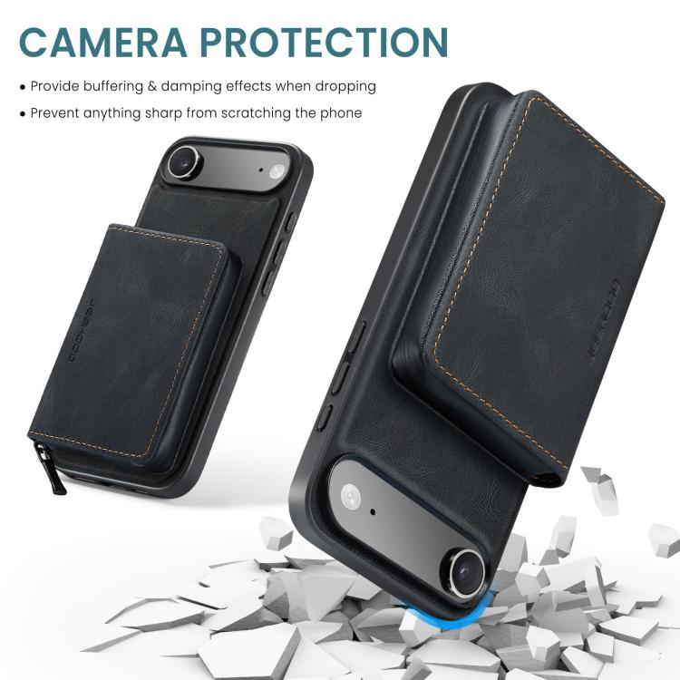 For iPhone Air JEEHOOD J02 Magnetic Zipper Horizontal Flip Leather Phone Case