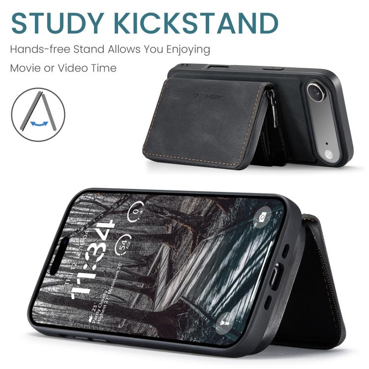 For iPhone Air JEEHOOD J02 Magnetic Zipper Horizontal Flip Leather Phone Case