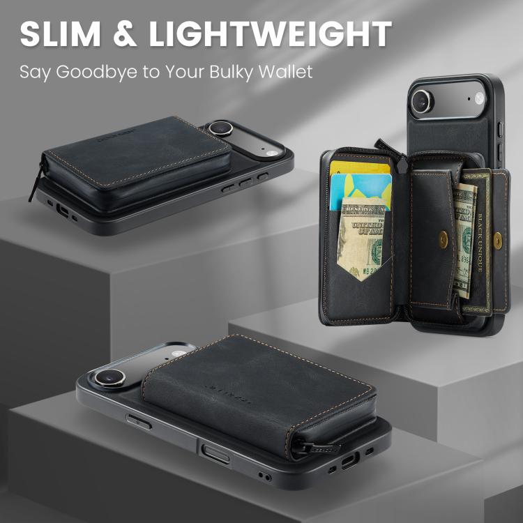 For iPhone Air JEEHOOD J02 Magnetic Zipper Horizontal Flip Leather Phone Case