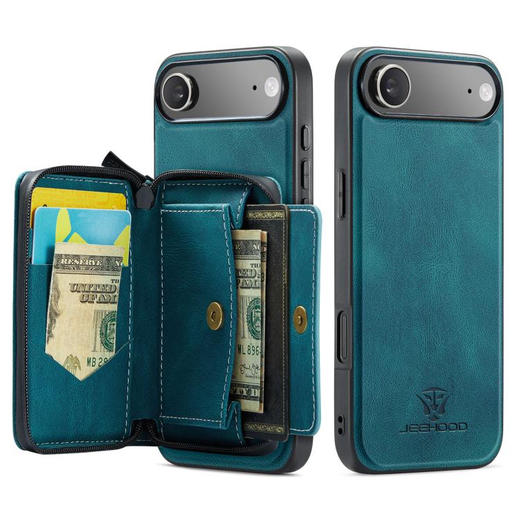 For iPhone Air JEEHOOD J02 Magnetic Zipper Horizontal Flip Leather Phone Case
